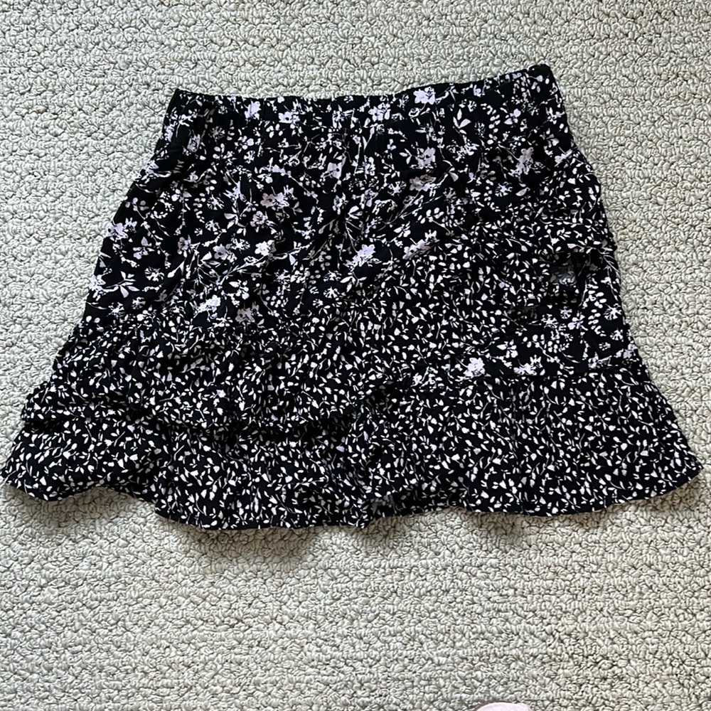 Girls black and lilac floral skirt